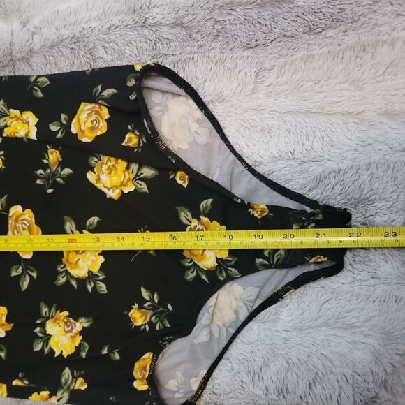 Black and yellow flower print bodysuit - Picture 6 of 7